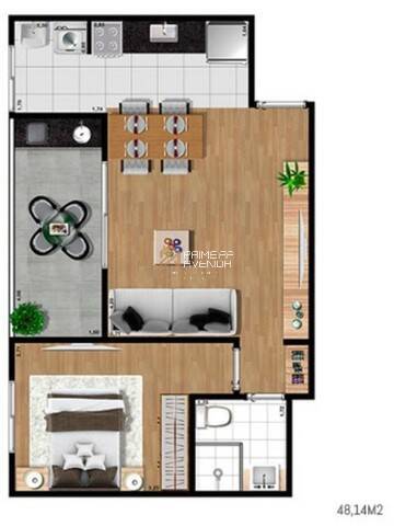 Apartamento à venda com 1 quarto, 48m² - Foto 9