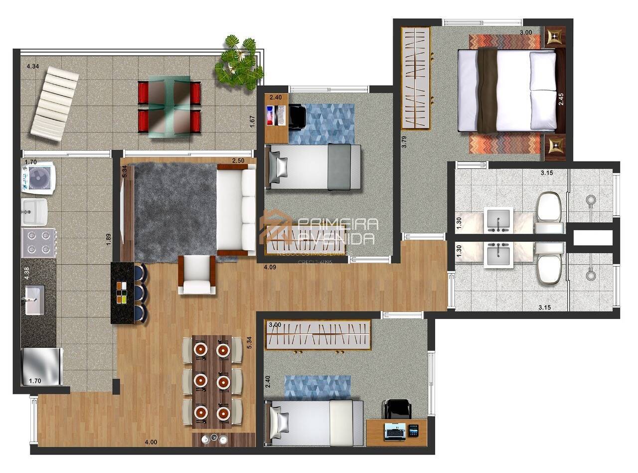 Apartamento à venda com 3 quartos, 73m² - Foto 12