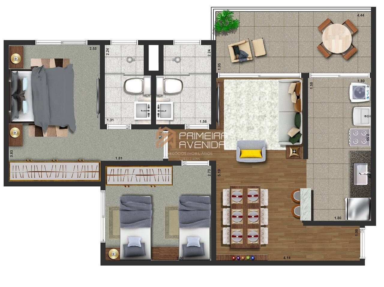 Apartamento à venda com 3 quartos, 73m² - Foto 11