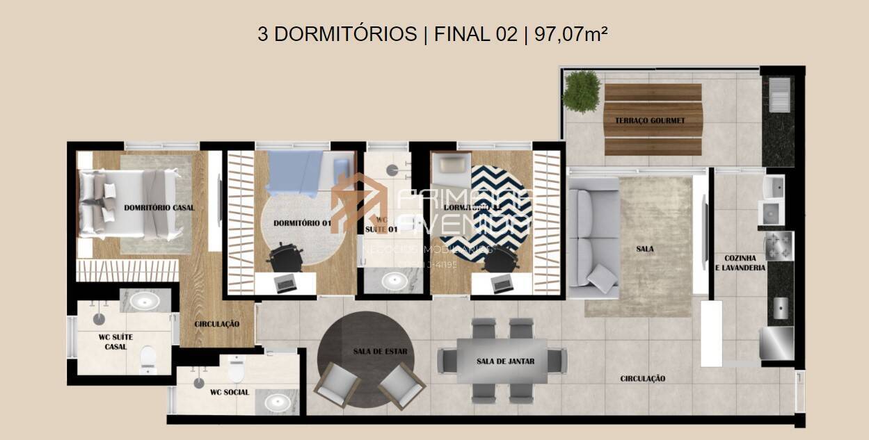 Apartamento à venda com 2 quartos, 79m² - Foto 3