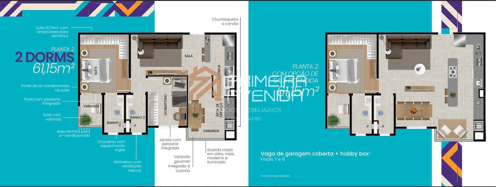 Apartamento à venda com 2 quartos, 61m² - Foto 2