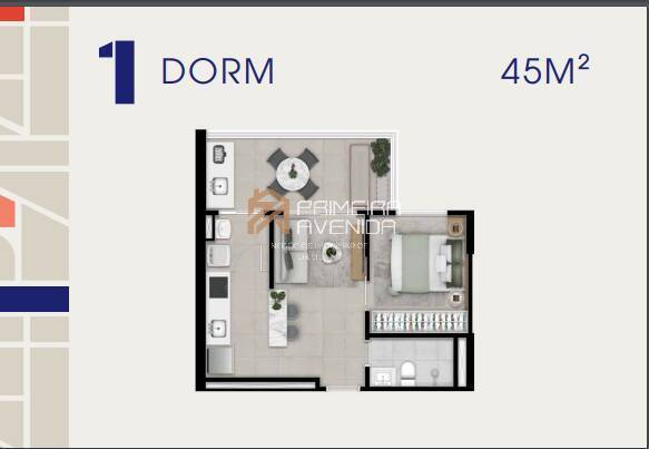 Apartamento à venda com 1 quarto, 45m² - Foto 4