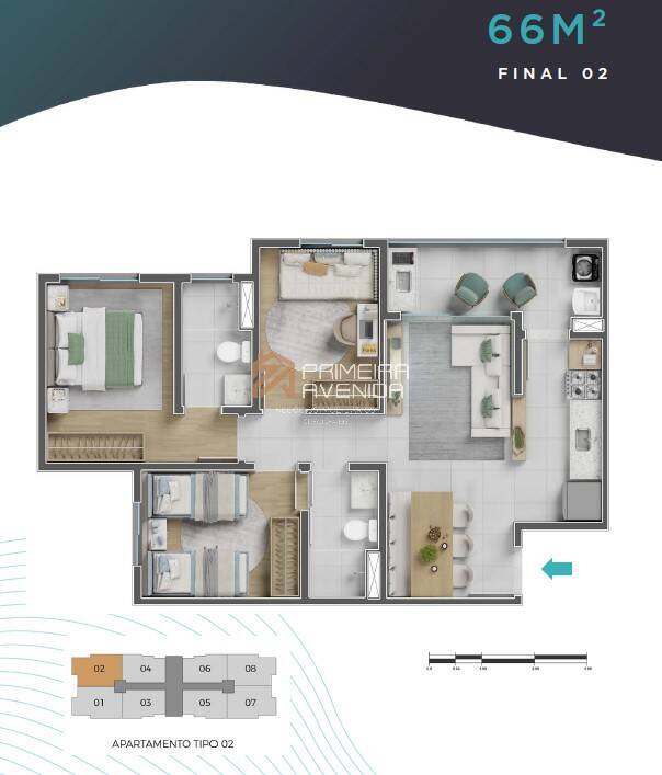 Apartamento à venda com 2 quartos, 54m² - Foto 6